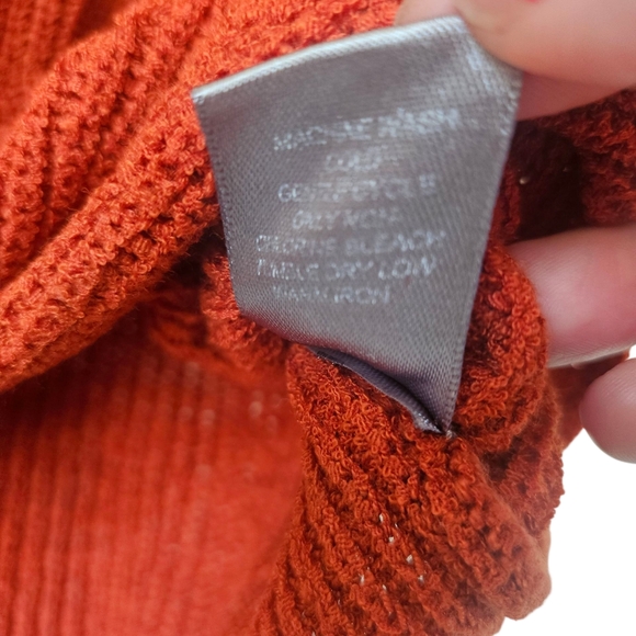 Marled By United Clothing Sleveless V Neck Knitted Top, Burnt Orange, Size XS - Picture 5 of 8